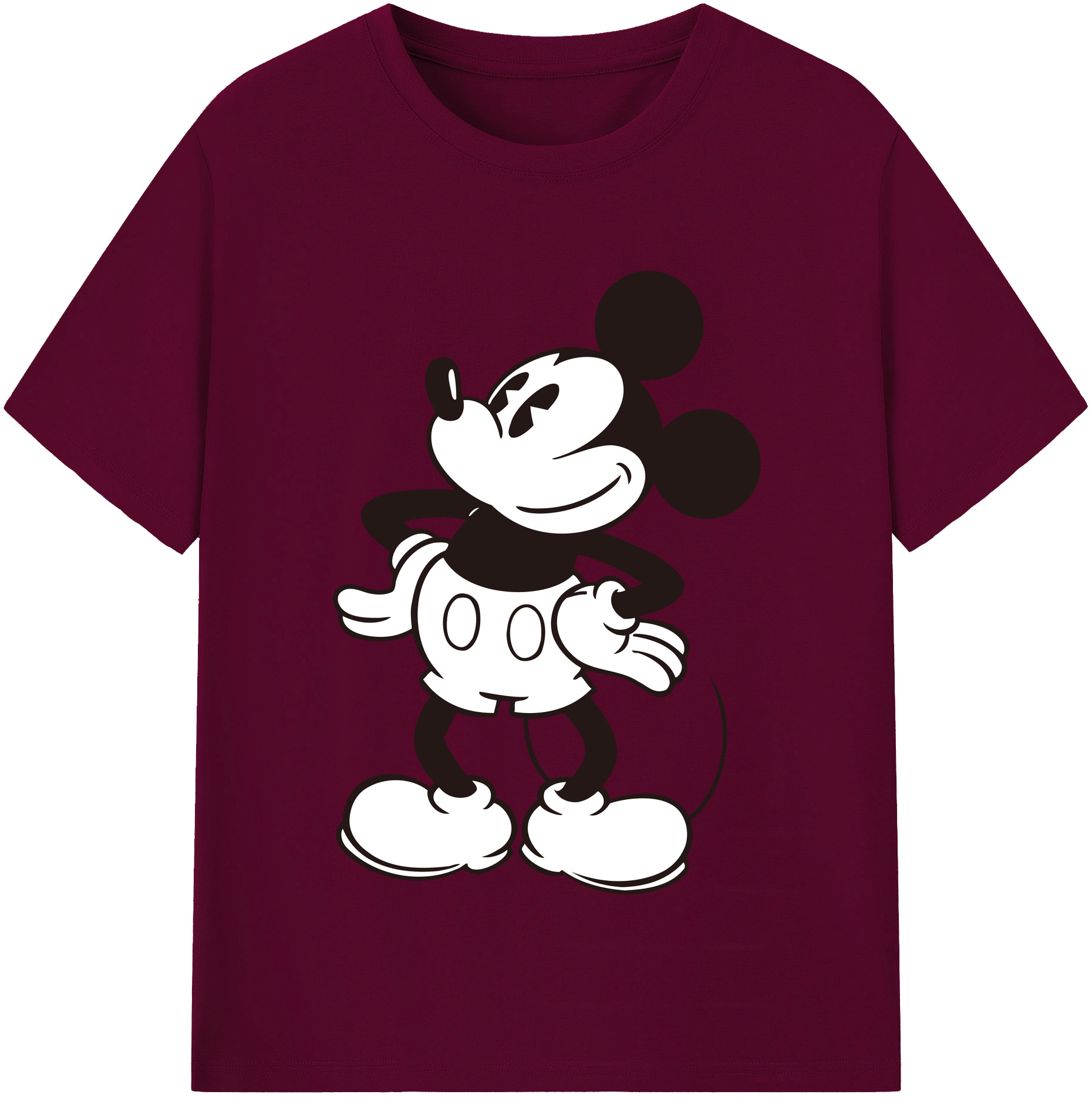 （画像用） ミッキーマウス Mickey Mouse レディースカジュアルプリントTシャツ（綿100％）